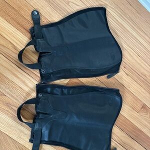 Black Leather Riding Half Chaps